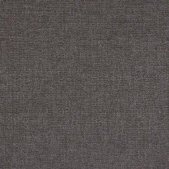 Woven fabric sample in muted gray tone displays a dense, heathered texture with a consistent grid pattern; textile identification text present.