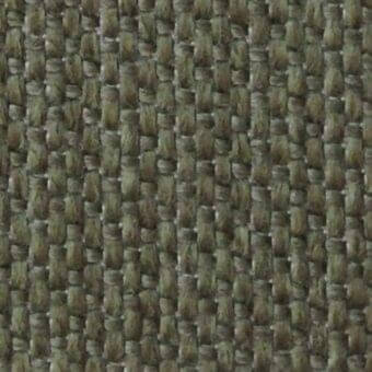Olive green fabric sample displaying a dense, irregular weave with heathered tones and a slightly rough, nubby texture throughout.