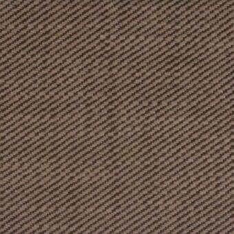 Brown woven fabric sample with a diagonal pattern, featuring medium and dark brown threads and subtle beige tonal variations in a tight weave.