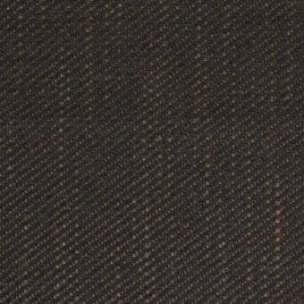 Herringbone fabric sample with dark brown and golden-yellow tones, displaying a dense, matte texture and subtle chevron pattern; textile labeled "pisa".