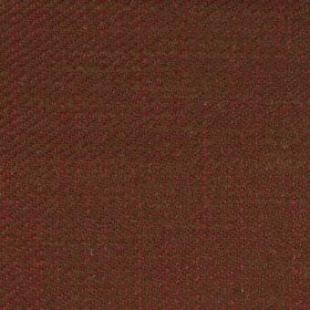 Woven fabric sample, brownish-red tone, dense diagonal texture with subtle mottling and matte finish against a neutral backdrop.