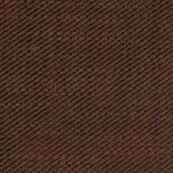 Herringbone fabric sample, warm brown and black, diagonal weave with matte finish and dense, repeating pattern throughout the composition.