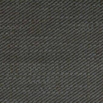 Herringbone fabric with muted gray tones and a dense weave, displaying a consistent diagonal pattern and subtle textural depth.