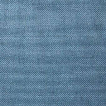 Cool blue fabric sample displaying a dense, plain weave texture with subtle heathering and a matte finish, evenly lit in a studio setting.