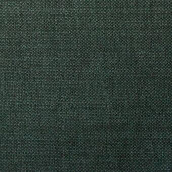 Dark green woven fabric sample with nubby texture, displaying integrated text patterns including “erba,” “fabrics,” and “siena 3798” in a lighter tone.