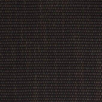 Dark brown woven fabric sample displaying a dense, repetitive circular texture with a matte finish and grid pattern.