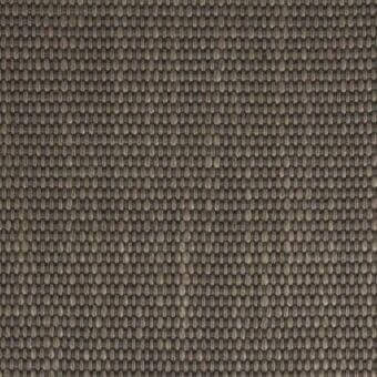 Woven fabric sample, muted gray-brown tone, dense rectangular grid pattern with a slightly raised, nubby texture and heathered visual effect.