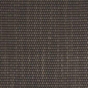 Woven fabric sample, muted gray, dense knot pattern with linear threads, heathered texture, matte finish, uniform weave, durable material.