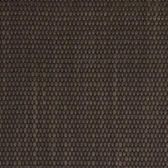 Dark brown fabric sample with a dense, knotted weave and heathered texture, displaying a regular grid pattern and matte finish.