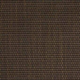 Woven fabric sample, olive-brown tone, repeating circular node pattern within a grid structure, dense texture, uniform geometric design.