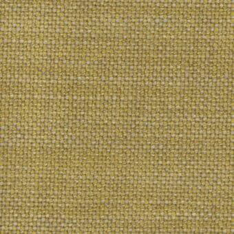 Woven fabric sample, muted golden yellow and light gray, features a dense square pattern with a matte, granular texture and uniform weave.