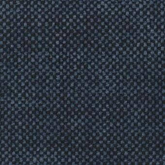 Dark blue-gray bouclé fabric sample with a dense, textured weave and subtle speckled pattern; matte finish, label reads "erba fabrics col 741".