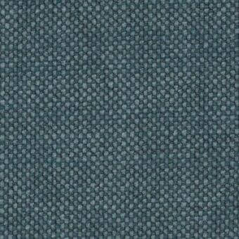 Woven fabric texture, teal-gray color, repeating circular nodes pattern, consistent density, nuanced heathered effect, even studio lighting.