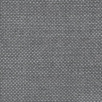 Medium gray woven fabric texture with repeating circular nodes and a grid pattern, displaying a dense, nubby surface and uniform color distribution.