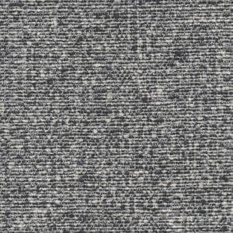 Woven fabric sample, gray and cream heathered texture, dense irregular weave with visible fiber knots, “ponza fumo” from erba fabrics collection.