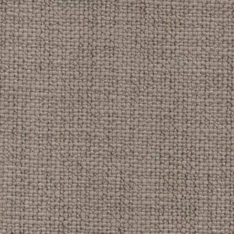 Woven fabric sample, warm gray color, dense regular grid texture with subtle tonal variations and a slightly raised, tactile surface.