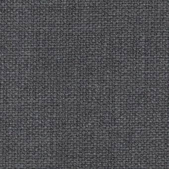 Dark gray woven fabric sample displaying a dense, textured surface with a regular grid pattern and subtle tonal variations; studio shot.