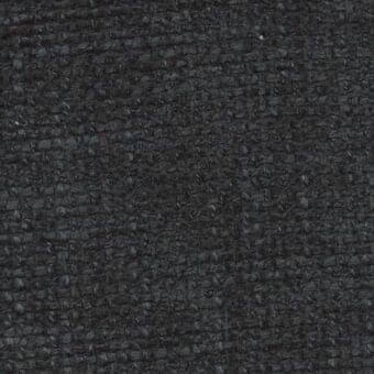 Dark gray synthetic fabric with a dense, textured weave and a flat drape, featuring a small light fleck and identified as Synthese col 23 noir.