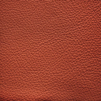 Redorange leather texture with a dense, pebbled grain and smooth sheen displays tonal variations across a consistent, uniform surface.