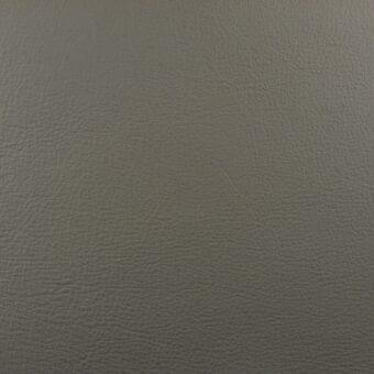 Leather texture sample, gray-brown with pebbled grain, matte finish, displaying tonal variations and a slightly distressed, pliable quality.