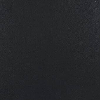 Black leather texture sample with a fine pebbled grain, matte finish, and subtle sheen; label reads “erba > leathers > tosca > 645”.