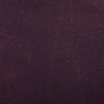 Daino radica leather texture sample, dark purple, fine-grained vertical pattern, smooth finish, subtle tonal variations, natural hide markings.