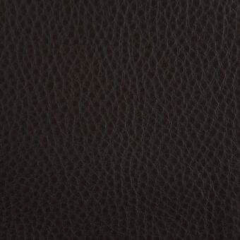 Dark brown leather texture sample with a densely woven, pebbled grain; full-grain cacao color, matte finish, suitable for upholstery.