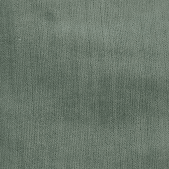 Grayish-green fabric texture with a dense weave and subtle vertical grain, exhibiting a soft, velvety finish and consistent coloration.