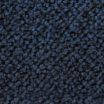 Blue looped pile fabric texture with dense, coiled loops and subtle color variations, exhibiting a plush, tactile surface.