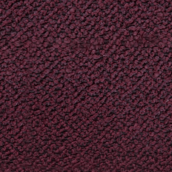 Bordeaux looped pile fabric texture with dense, rounded loops, exhibiting tonal variations from dark burgundy to brighter highlights, matte finish.
