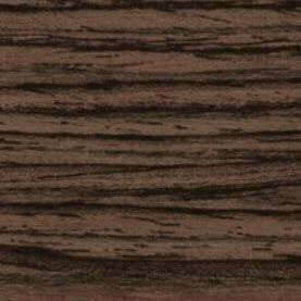 Dark brown wood veneer with linear grain, glossy finish, and alternating light-dark bands creating a striped, smooth texture.