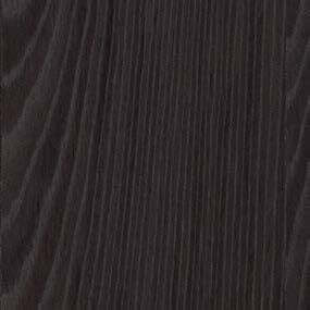 Black glossy veneer texture with vertical linear grain, exhibiting reflective highlights and a smooth, uniform planked construction.