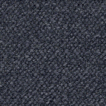Night blue looped pile fabric texture with irregular loops, matte finish, and subtle mottled effect; product label reads “63 andromeda”.