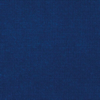 Blue fabric sample with dense woven texture, imprinted with “venere 38 5436” code, showcasing subtle tonal variations in a studio setting.
