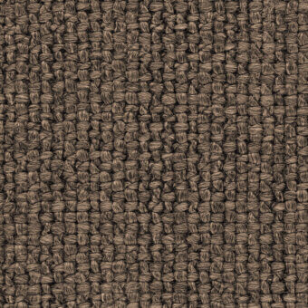 Jute fabric texture displaying a dense grid pattern in muted brown tones with subtle heathering and a rough, nubby weave.