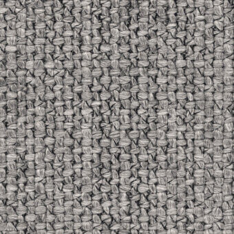 Medium gray woven fabric texture, dense regular weave with small rounded knots, matte synthetic blend, durable upholstery textile.