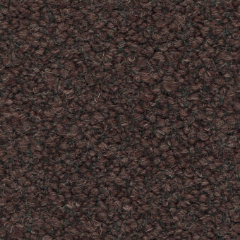 Brown looped pile fabric texture with a fuzzy, matte finish and consistent, short loops; sample labeled “frag > fabric > cat. c > 61 teddy > brown 61 9816.”