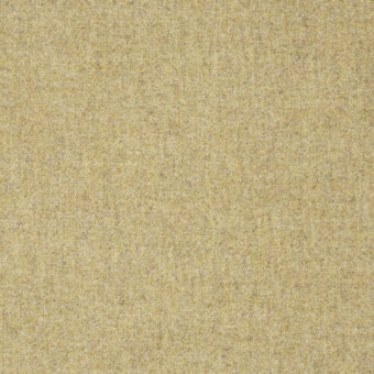 Golden-yellow melange fabric sample with a tightly woven, granular texture and matte finish; text reads “frag > fabric > cat. plus > 54 melange nap.”