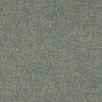 Heathered fabric texture, muted gray with olive and beige flecks, dense looped pile, irregular knot pattern, durable melange nap material.