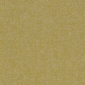 Hallingdal 56 fabric sample, golden-yellow woven texture, dense irregular surface with circular motifs, matte finish, upholstery grade.