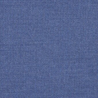 Medium blue fabric sample with heathered texture, displaying a tight plain weave and matte finish; label reads "frag > fabric > cat. plus > 57 foss > foss 57 752".