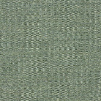 Woven fabric sample, muted green with heathered texture, displaying tight uniform weave and granular surface; label reads "foss 57 932".