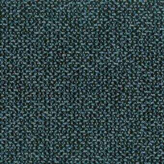 Giorgetti fabric sample, teal and gray melange, dense woven texture with fiber blend, labeled “tx cruisemelange 5275 blue quartz wr”.