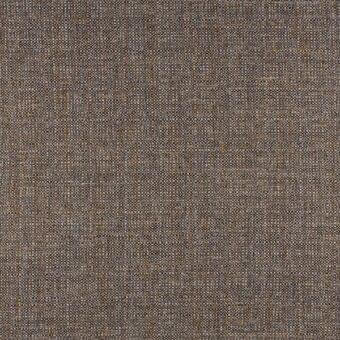 Gray woven fabric sample with bronze and copper threads, dense irregular texture, subtle metallic vertical lines, matte finish.