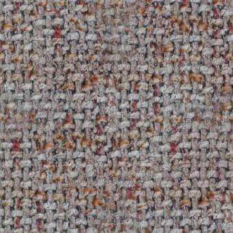 Giorgetti TX Daydreamer 5217 fabric, gray tweed texture with reddish-brown & orange threads, nubby weave, brushed finish.