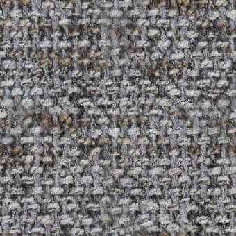 Giorgetti TX Daydreamer 5224 fabric, gray tweed texture with off-white, brown, and chocolate flecks, complex woven structure.