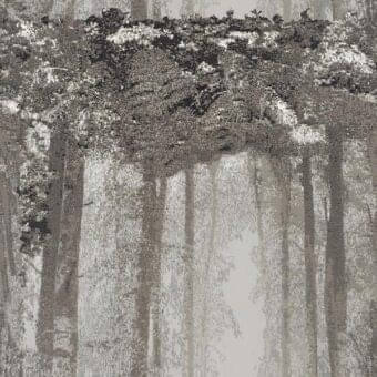 Abstract gray and bronze graphic with vertical lines evoking a forest canopy, layered texture, and subtle "giorgetti tonga 5198 bronzo" text.
