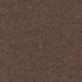 Kvadrat Divina Melange textile sample, looped pile fabric, mottled brown and taupe color, consistent soft texture, interior design material.