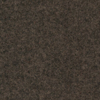 Textured fabric sample in muted gray-brown, displaying a dense looped pile and tonal variations with beige highlights; resembles Kvadrat Divina Melange.