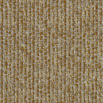 Kvadrat Savanna 0442 textile, mustard yellow and light gray woven fabric, dense speckled tweed texture, matte finish.